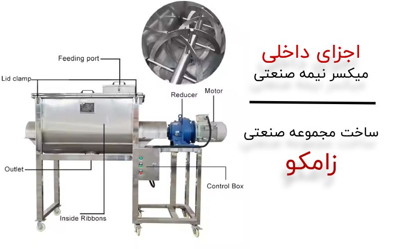 اجزای داخلی و قطعات میکسر نیمه صنعتی زامکو