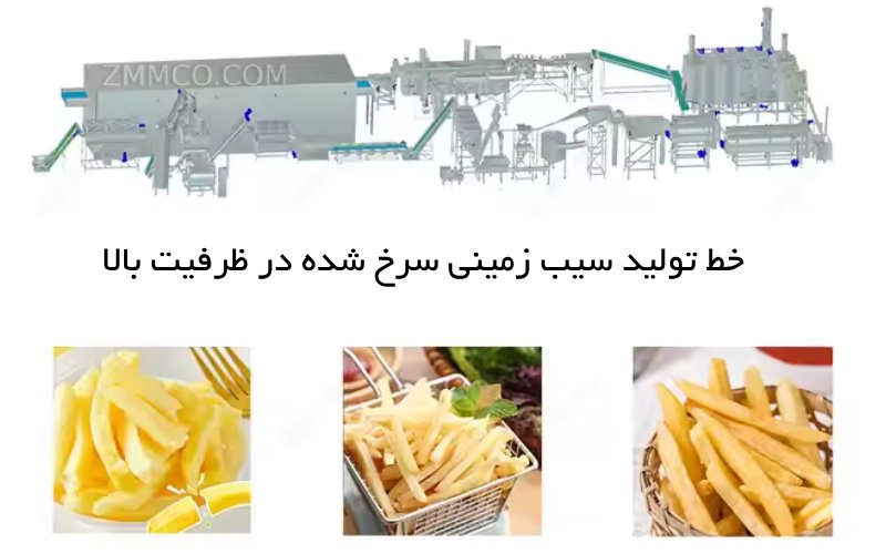 خط تولید سیب زمینی سرخ شده در ظرفیت بالا