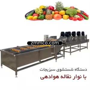 دستگاه شستشوی سبزیجات با نوار نقاله هوادهی