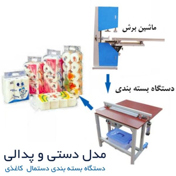 مدل دستی و پدالی دستگاه بسته بندی دستمال کاغذی